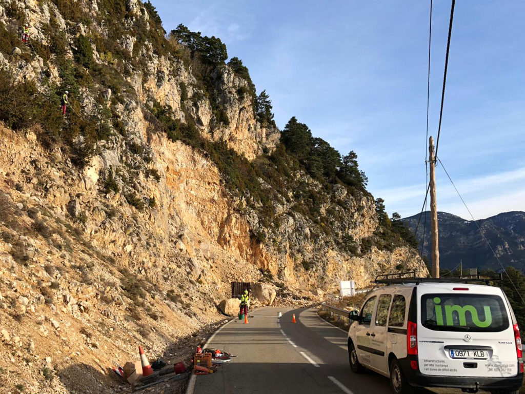 Estabilització talús a la carretera a Port del Comte 2018